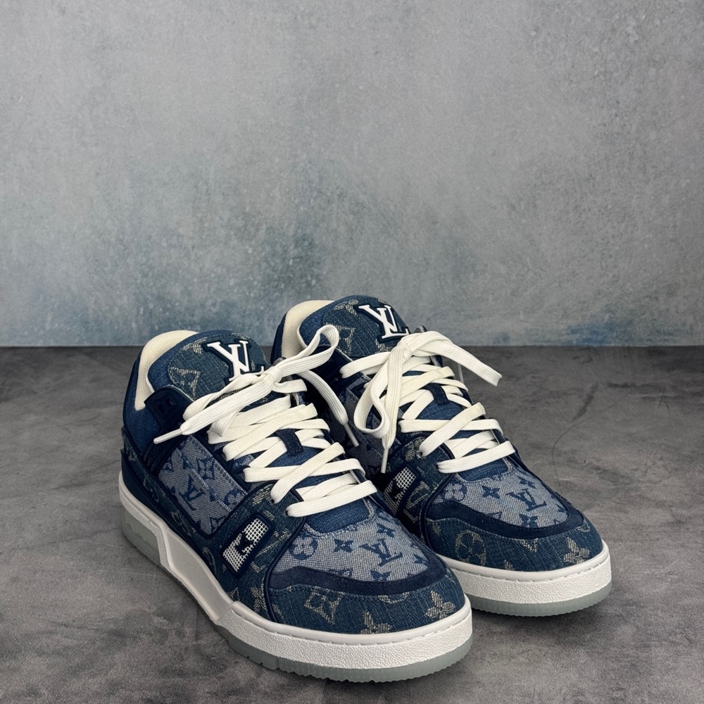Louis Vuitton Trainer Monogram Blue Denim Virgil Abloh Era LV 8 (Fits US8.5-9.5) - Picture 2 of 11